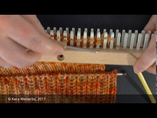 Knit the slipped tube stitch© on a double rake loom by Kera Weiserbs