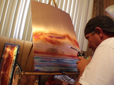 Live Fire Painting on copper by Troy Willingham