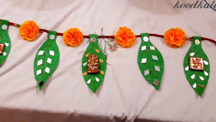 Paper toran making at home |decoration ideas |diwali | traditional toran. bandanwar | paper craftk48