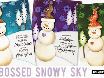 PB&J | Embossed Snowy Sky | Penny Black "Be Merry" Collection