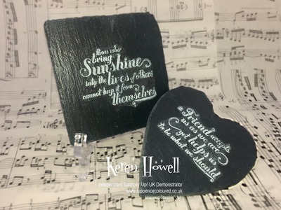 Stampin' Up!  Stamping  on Slate Coasters  (Home Decor project)
