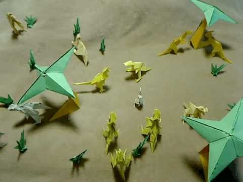 Stop Motion Origami Dinosaurs