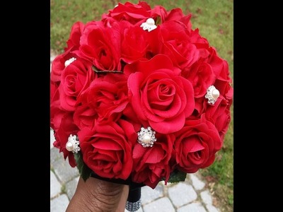 #1 DIY Real Touch Roses Brooch Bouquet  l DIY Kit Tutorial l Wedding flowers