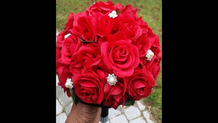 #1 DIY Real Touch Roses Brooch Bouquet  l DIY Kit Tutorial l Wedding flowers