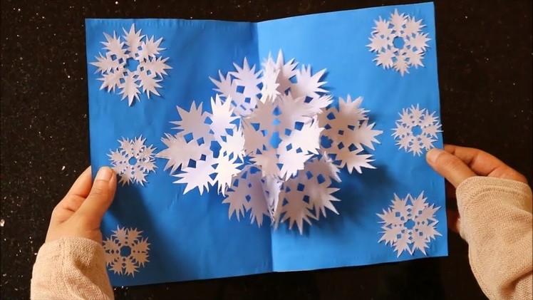 3D Snowflake Pop up Card - DIY Paper Craft