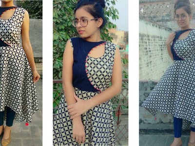 Asymmetric dress. kurti with latest neck design