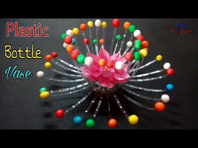 Best Out Of Waste Craft - Empty Plastic Bottle Vase Making - Water Bottle Recycle Flower Vase Art
