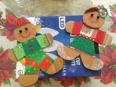 Cardboard Gingerbread People - Christmas Art & Craft Idea For Kids