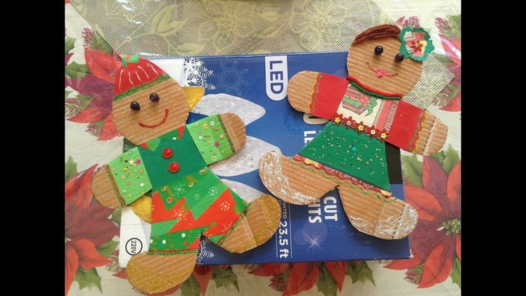 Cardboard Gingerbread People - Christmas Art & Craft Idea For Kids