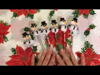 Craft Fair Idea Series-#5-2017-Snowman Pencil Toppers