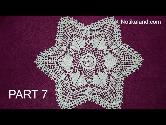 CROCHET How to crochet  lace doily tutorial Part 7, 23 - 25  round