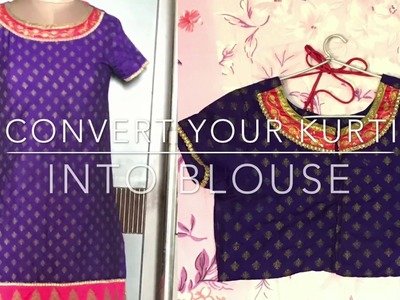 DIY:Convert your old kurti into blouse| Hindi tutorial| Easy steps| #beyourowndesigner