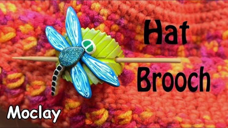 DIY Dragonfly Hat pin. Hair brooch - Polymer clay tutorial -