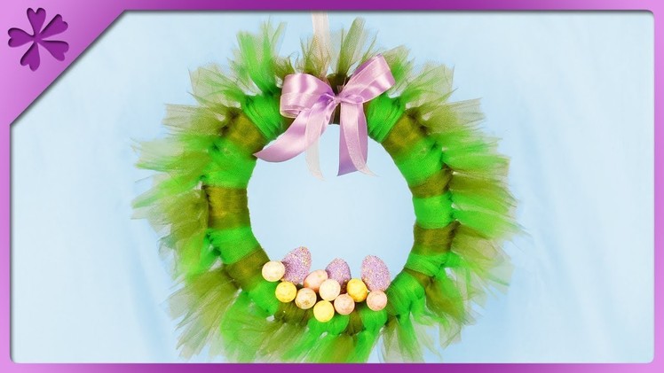 DIY How to make Easter wreath out of newspaper and tulle (ENG Subtitles) - Speed up #468