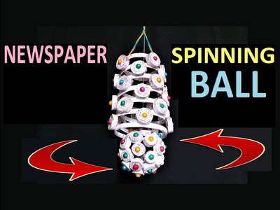 DIY Newspaper Craft | Newspaper Spinning Ball Wind Chime | Wall Hanging | Best Out Of Waste
