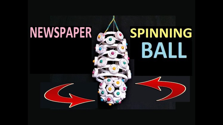 DIY Newspaper Craft | Newspaper Spinning Ball Wind Chime | Wall Hanging | Best Out Of Waste