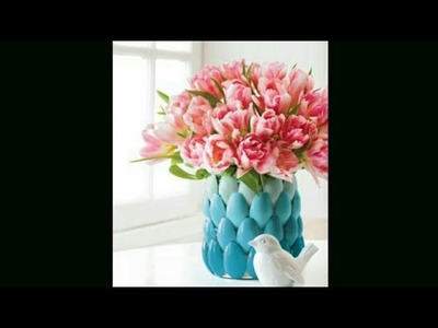 DIY: Plastic Spoon Flower vase of Center piece.spoon art.spoon craft.artmypassion22