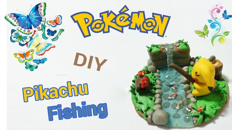 DIY POKEMON GO MINI PIKACHU Fishing Resin & Polymer Clay Tutorial - how to make pokemon craft