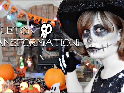 DIY Skeleton Costume Make-up! Halloween 2017