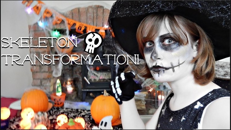 DIY Skeleton Costume Make-up! Halloween 2017