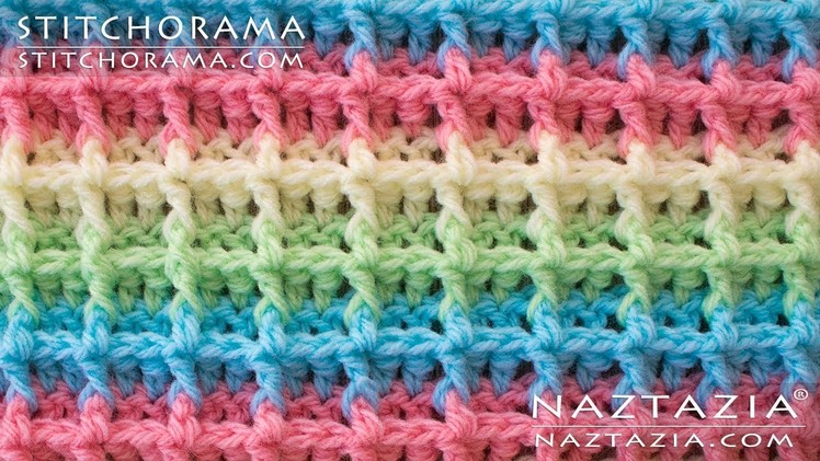 DIY Tutorial - How to Crochet Waffle Stitch - Stitchorama by Naztazia