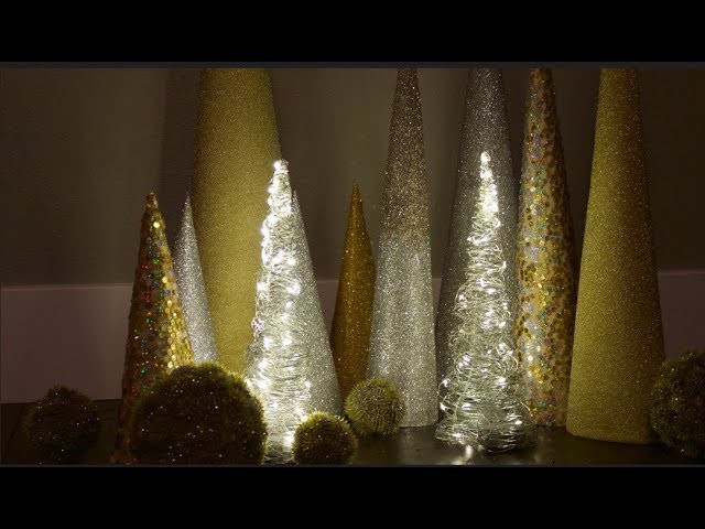 DIY Tutorial Wire Light Up Christmas Cone Trees