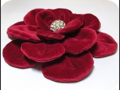 DIY velvet rose-satin ribbon flower tutorial-how to