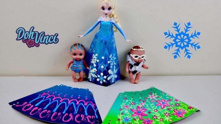 Dolls Craft Toy  Doh Vinci Design A dress Set Queen Elsa and Lil Cutesies Baby Doll