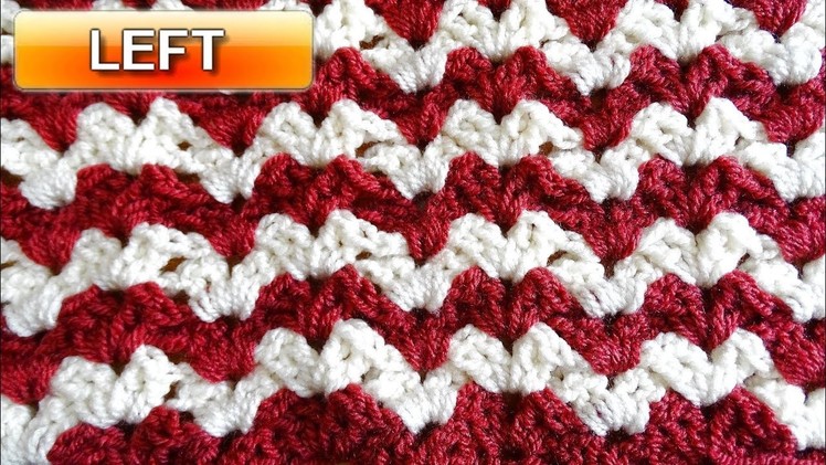 Easy Crochet Ripple - Left Handed Crochet Tutorial