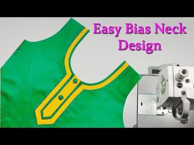 Easy kurti neck design stitching with bias piping Diy hindi tutorial for beginners
