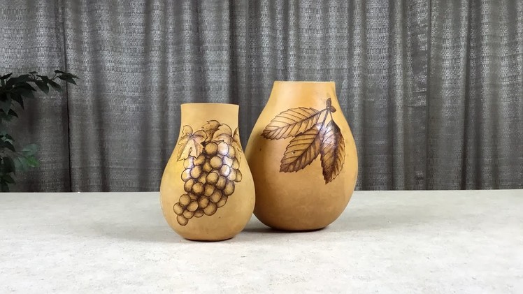 Fun ways to use wood burning pens to create great looking gourd art with Kelsey and Christy