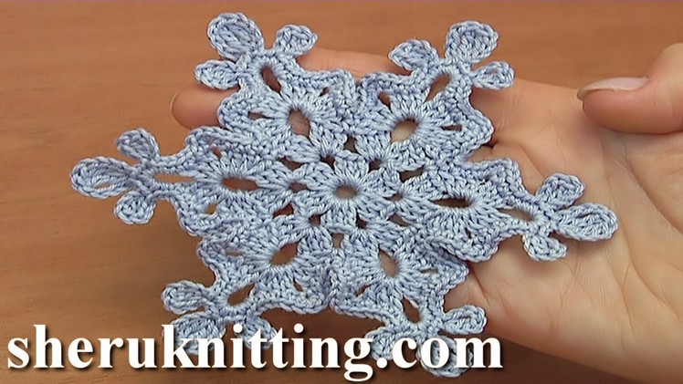 How to Make a Crochet Snowflake Tutorial 37