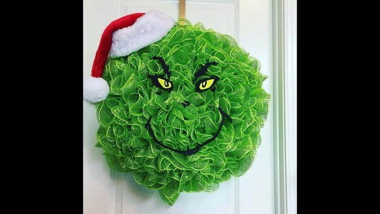 How to make a Grinch Deco Mesh Wreath for Christmas