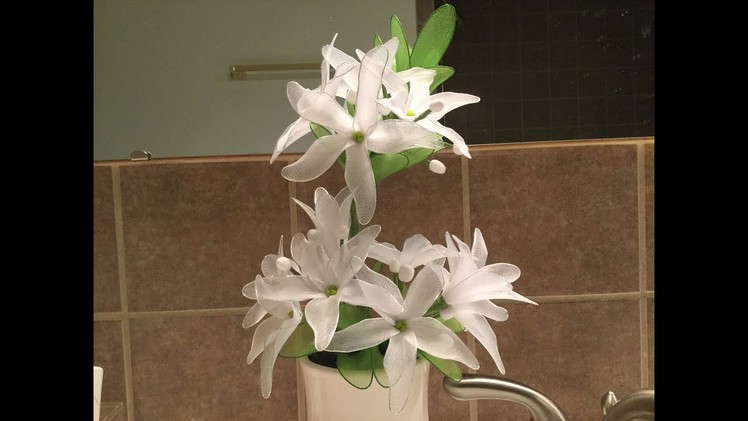 How to make a nylon stocking flowers - Sampaguita Jasmine