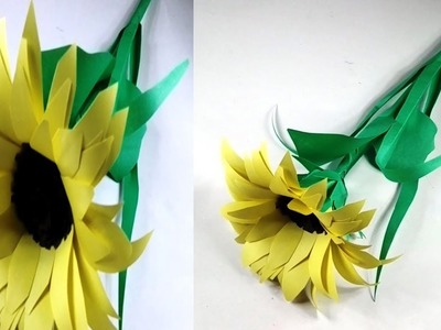How To Make DIY Paper Sunflower - Paper Craft Tutorial