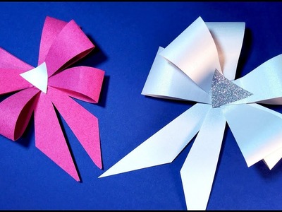 How to make easy paper bow. Bow with paper. Ideas for gift wrapping