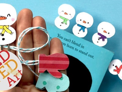 Kawaii Snowman Bookmark DIY - Easy Snowman Bookmark - Paper Crafts for Christmas & Winter