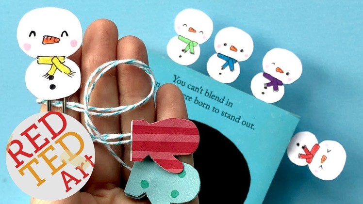 Kawaii Snowman Bookmark DIY - Easy Snowman Bookmark - Paper Crafts for Christmas & Winter