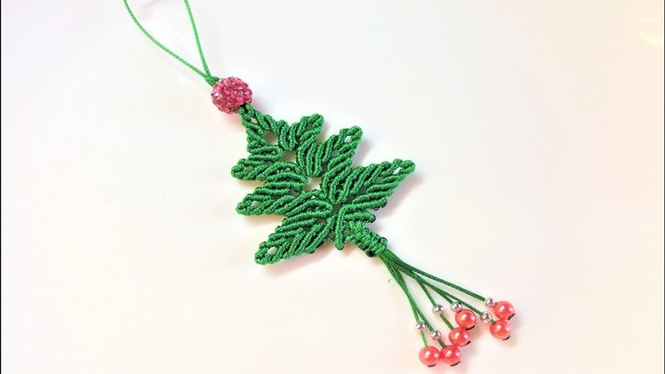 Macrame craft tutorial: The christmas tree key chain