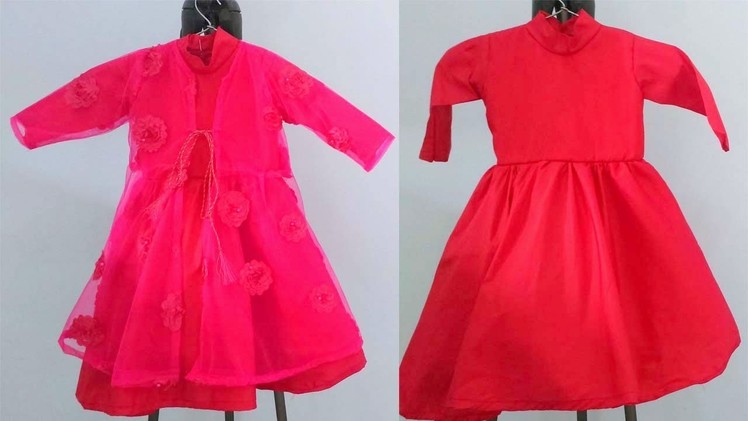 Party wear baby gown. frock cutting and stitching with jacket| designer baby dress