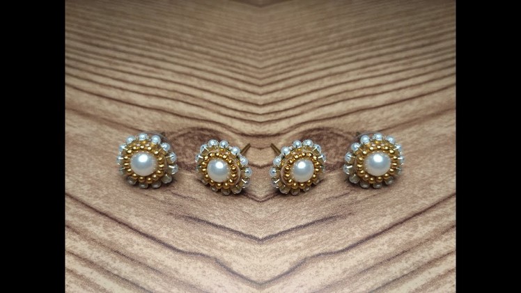 Pearl studs | DIY | With quilling paper