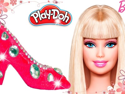 Play Doh Super Craft Making Colorful Barbie Disney Princess Super Glitter High Heels Sparkle Shoes