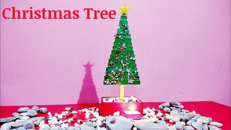 Popsicle stick Christmas tree craft : How to make Christmas tree from stick