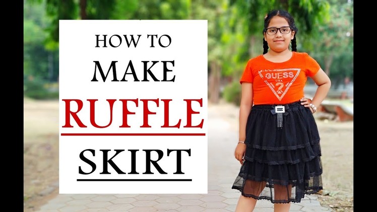 Ruffle skirt making ! how to make ruffle skirt, easy DIY