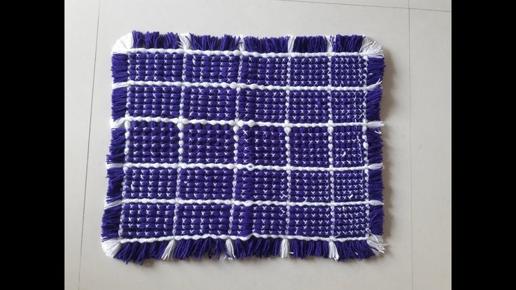 Woolen Rur, Carpet Table Mat. Door mat. Crochet Craft. art