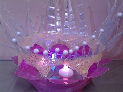 Best Out Of Waste Plastic Bottle Converted to Centre Piece for floating LED lights