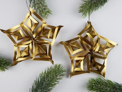 Christmas decoration stars DIY papercraft Xmas tree ornament deco paper star