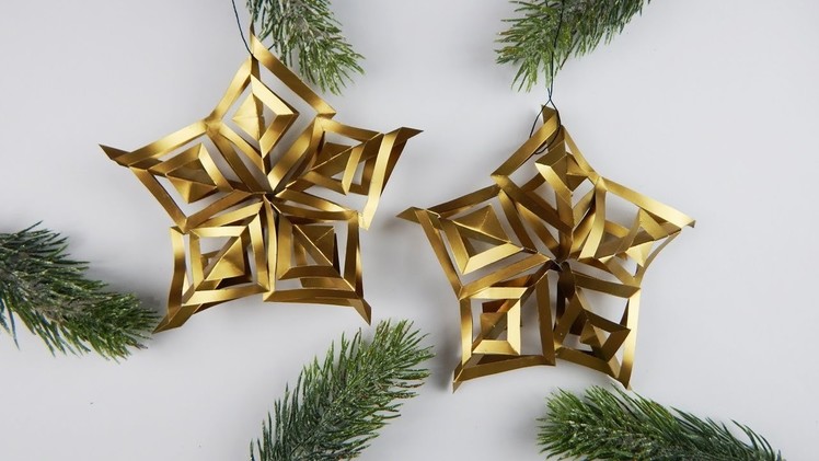 Christmas decoration stars DIY papercraft Xmas tree ornament deco paper star
