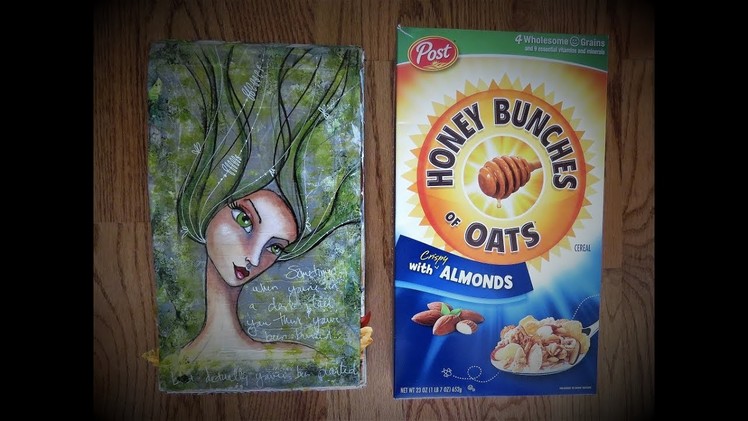 Completed Cereal Box Art Journal Flip Through