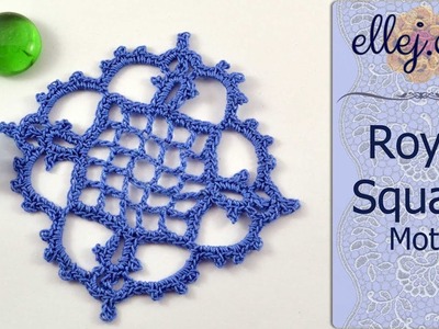 Crochet Lace Square Motif. Royal Square Motif • Free Step by Step Crochet Tutorial